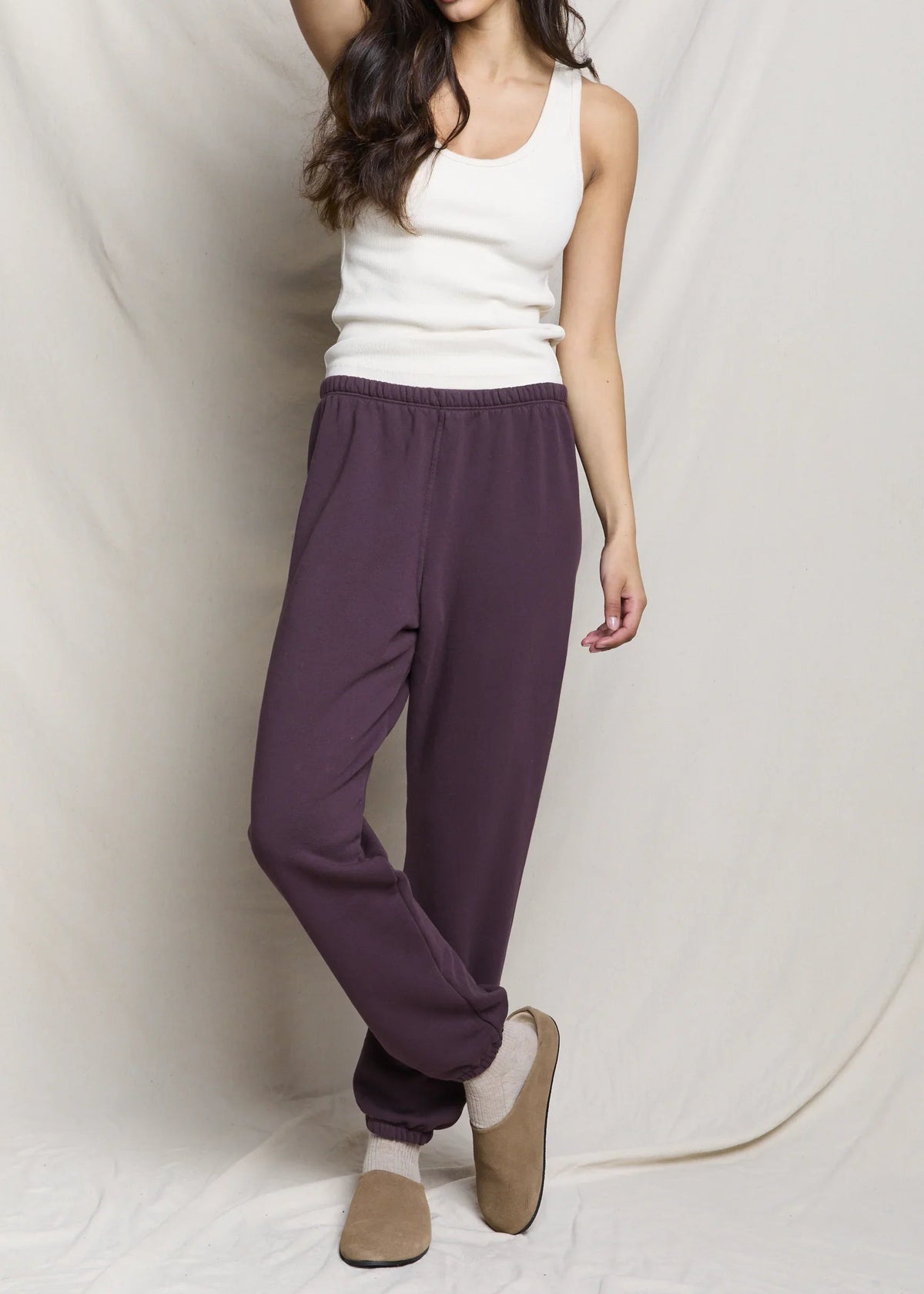 Perfect White Tee Stevie Fleece Easy Sweatpant | Cherry Lacquer
