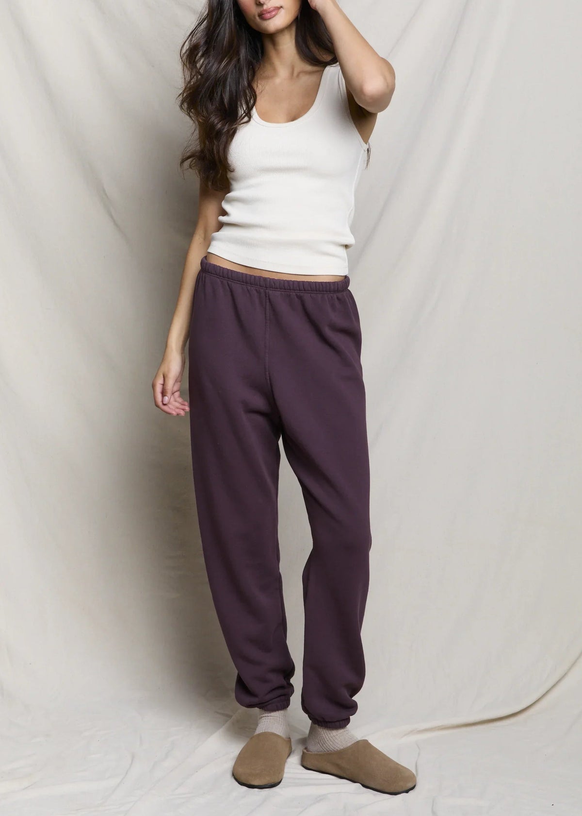 Perfect White Tee Stevie Fleece Easy Sweatpant | Cherry Lacquer