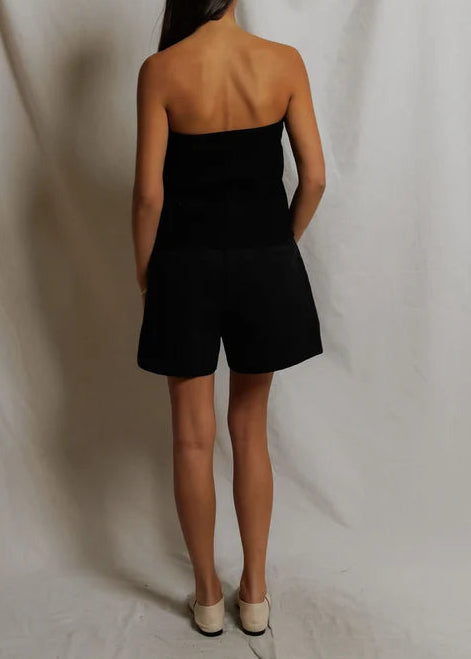Perfect White Tee Talula Structured Rib Tube Top | True Black
