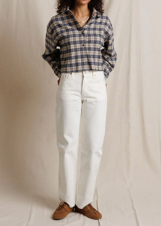 Perfect White Tee Tate Cotton Plaid Long Sleeve Button Up | Sugar Plaid