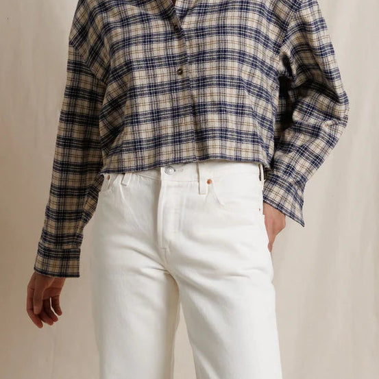 Perfect White Tee Tate Cotton Plaid Long Sleeve Button Up | Sugar Plaid