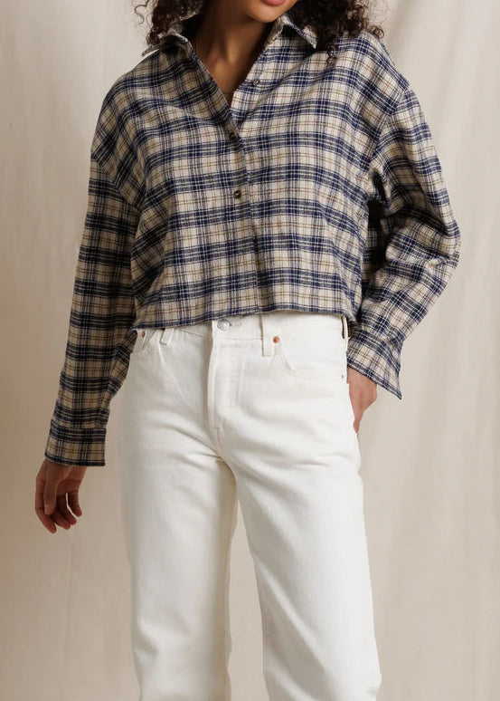 Perfect White Tee Tate Cotton Plaid Long Sleeve Button Up | Sugar Plaid