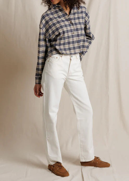Perfect White Tee Tate Cotton Plaid Long Sleeve Button Up | Sugar Plaid