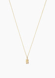 14k Solid Gold Teddy Bear Necklace With Diamond Inlay