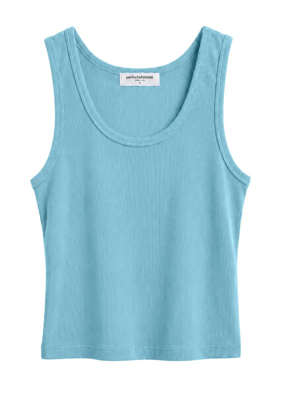 Perfect White Tee Blondie Tank Top | Milky Blue