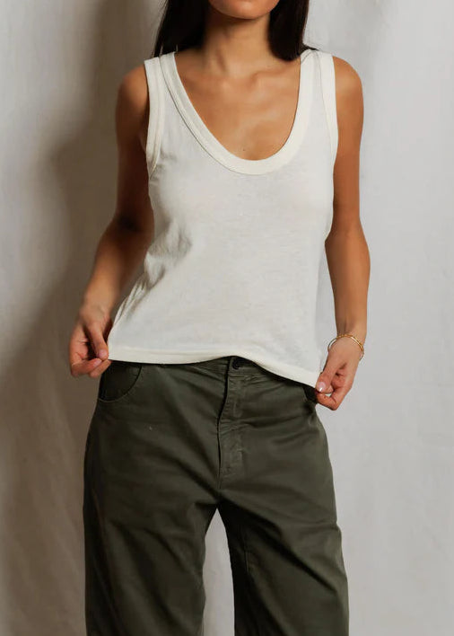 Perfect White Tee Vicky Hemp Cotton Tank Top | Natural
