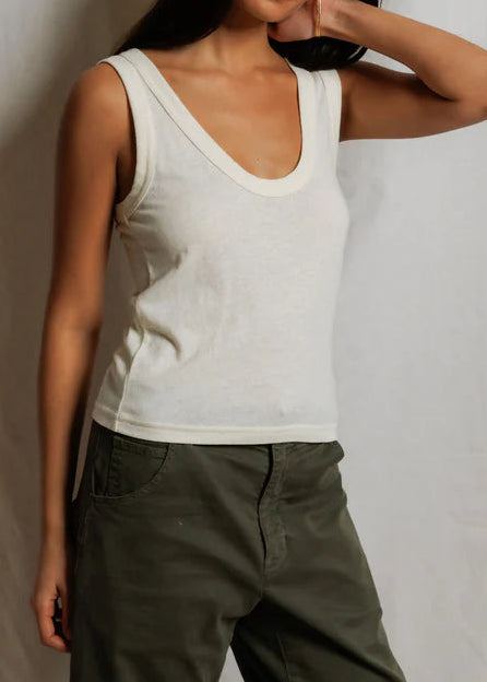 Perfect White Tee Vicky Hemp Cotton Tank Top | Natural