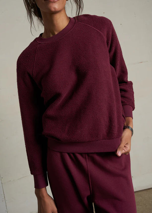 Perfect White Tee Ziggy Inside Out Fleece Shrunken Sweatshirt | Dark Burgundy