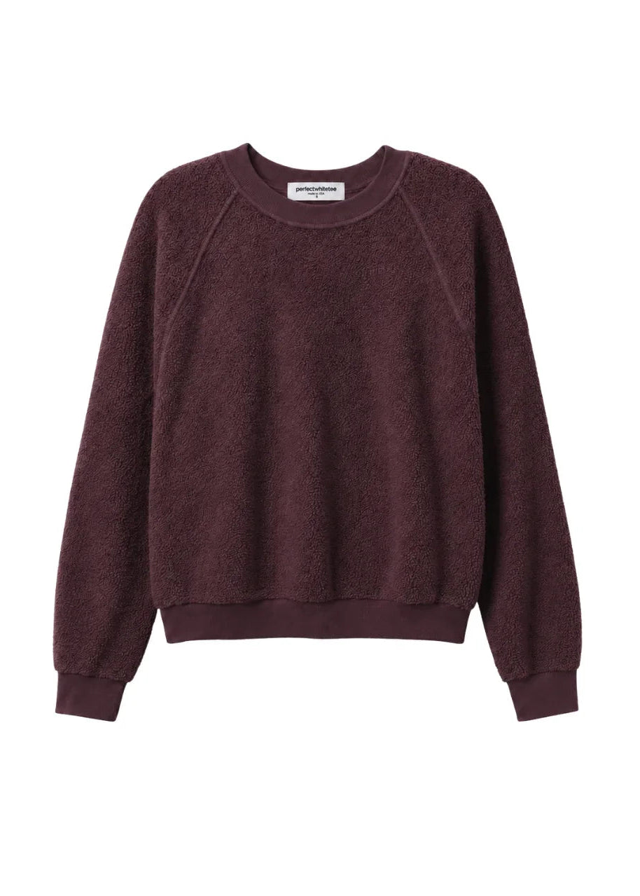 Perfect White Tee Ziggy Reverse Fleece Crew Neck Sweatshirt | Cherry Lacquer