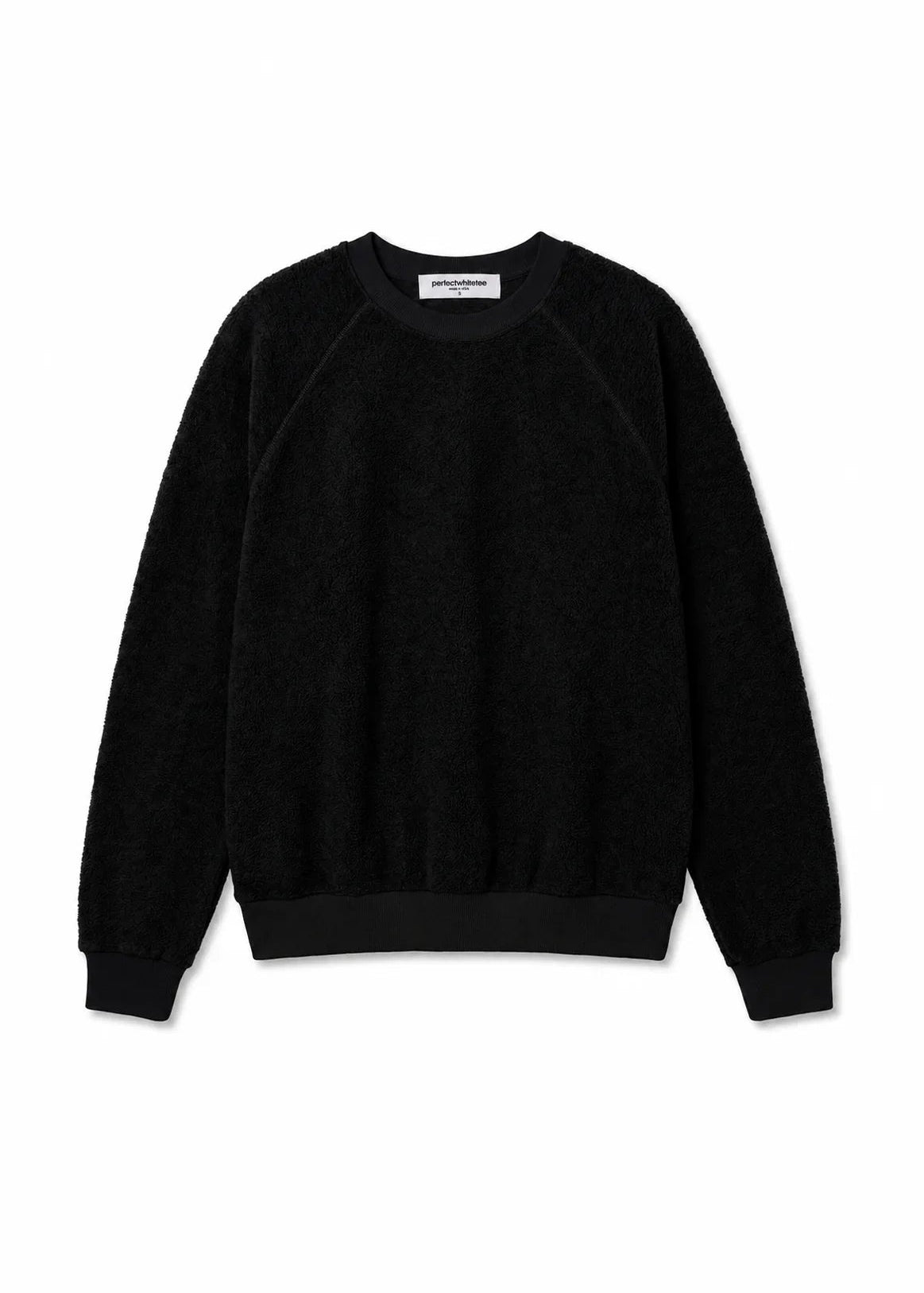 Perfect White Tee Ziggy Reverse Fleece Oversized Crew Neck Sweatshirt | True Black