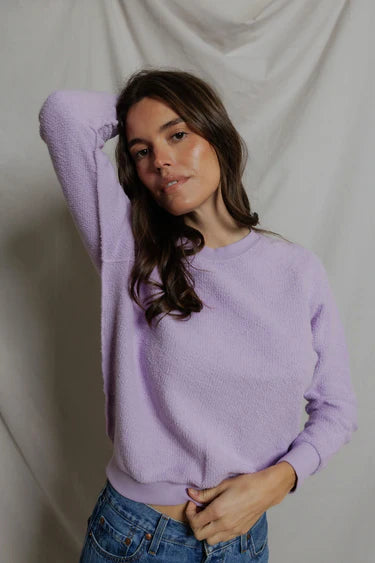 Perfect White Tee Ziggy Reverse Fleece Crew Neck Sweatshirt | Ultraviolet